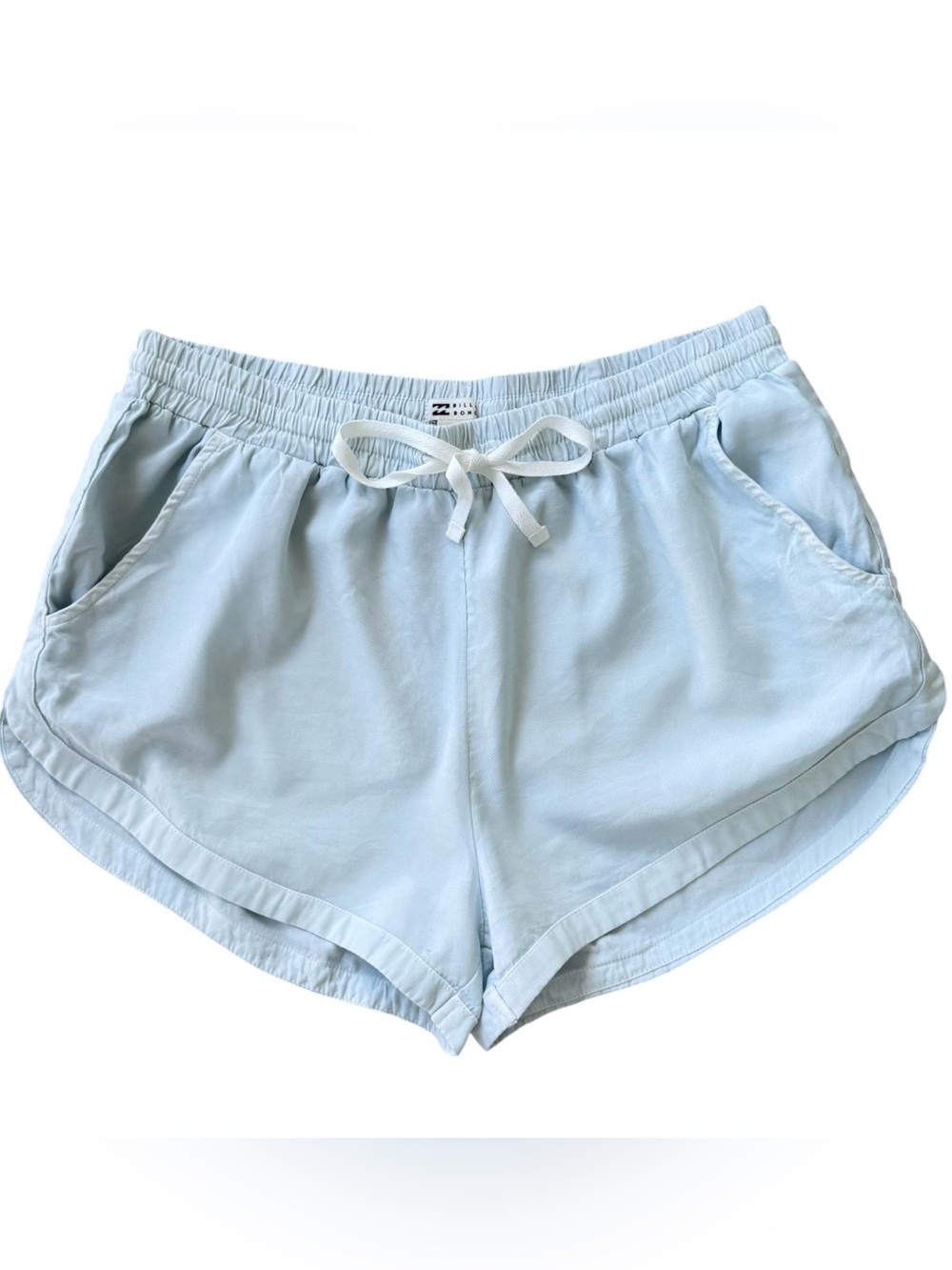 Billabong Road Trippin Shorts Washed Chambray light Blue curved hem pull on XL - Picture 5 of 9